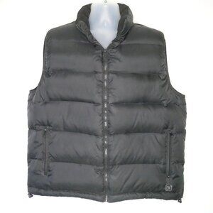 Vintage 90s Ocean Pacific Puffer Vest  Black Feather Down Large Cold Weather OP